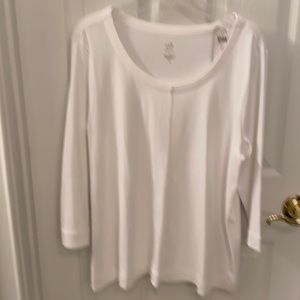 White 3/4 length J.Jill seamed T-shirt Size LP